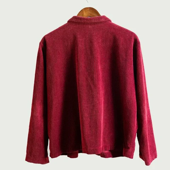 CP Shades Vintage Boxy Oversized Chunky Red Corduroy Jacket - Picture 2 of 5